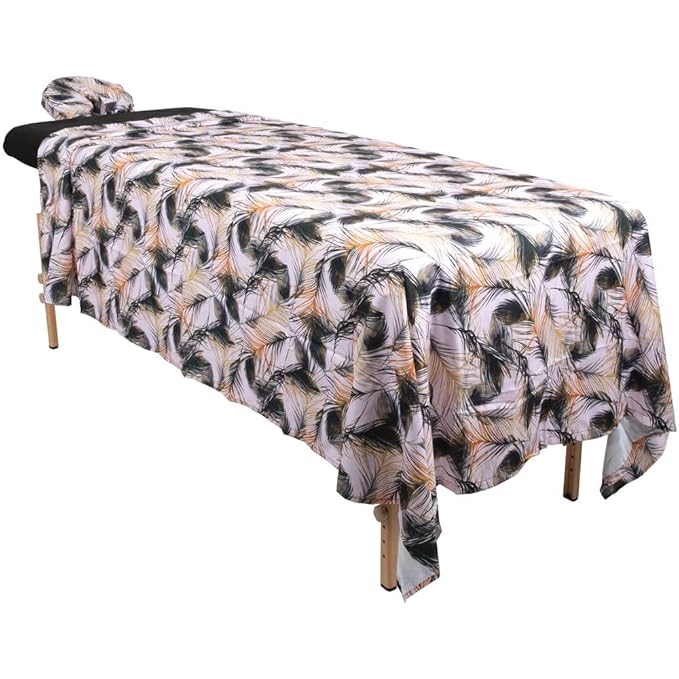 ForPro Professional Collection Designer Microfiber 3-Piece Massage Sheet Set, Black Whisp, Ultra-Light, Stain, and Wrinkle-Resistant Includes Massage Flat and Fitted Sheet and Massage Face Rest Cover