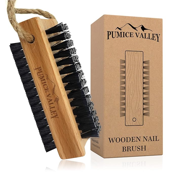 Wooden cleaning finger nail brush