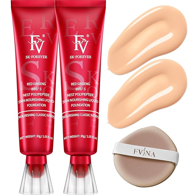 FV 2 Pack Hydrating Liquid Foundation Makeup, Waterproof