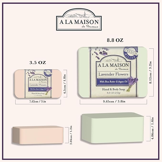 A LA MAISON Cherry Blossom Bar Soap - Triple French Milled Natural Moisturizing Hand Soap Bar (3 Bars of Soap, 8.8 oz)