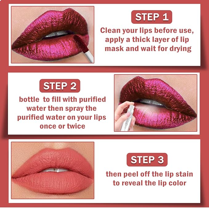 AWCCXMYM 5 Colors Peel Off Lip Stain Lip Long