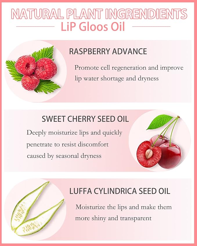 Hydrating Plumping Lip Glow Oil,Tinted Lip Gift