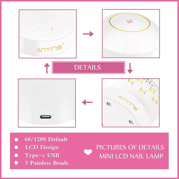 Mini uv light for gel