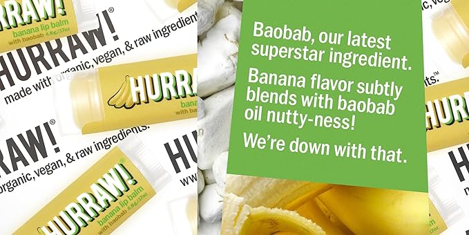 Hurraw! Banana, Apple, Pineapple Lip Balms, Palm