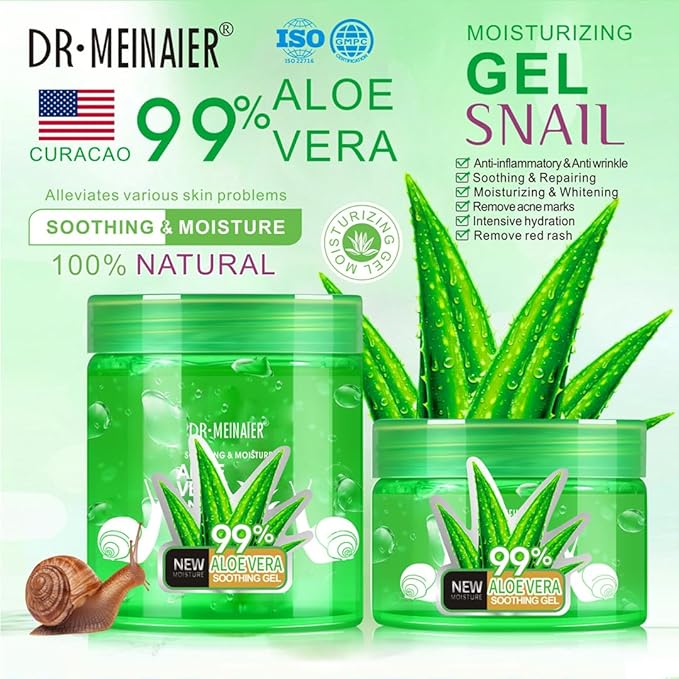 Aloe Vera Gel for Face, Body & Hair, Soothing Aloe Face Moisturizer, Multipurpose Skin Care, Hydrating Aloe Gel, Claming after sunburn 250ml (Aloe Vera)