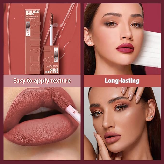 Lip Gloss, Lip Stain Finish Long Lasting Water Resistant, Lipgloss Perfect for Daily Wear & All Ages, Lipstick Vegan Ultra Smooth Formula, Matte Lip Gloss #nude