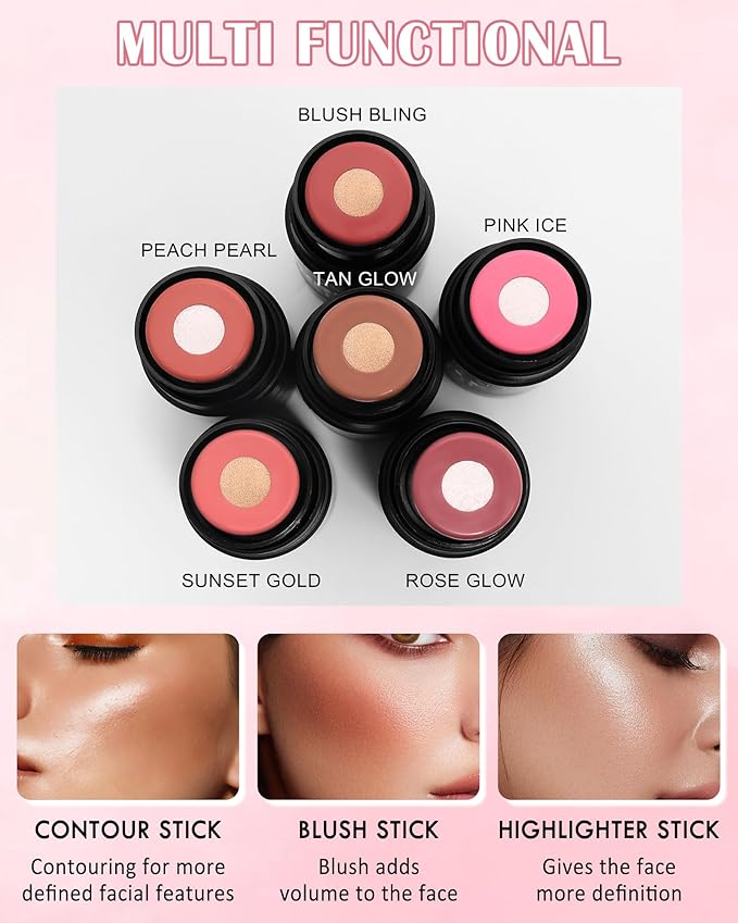 Cream Blush Stick Makeup for Cheeks, Multi Blush for Women-02