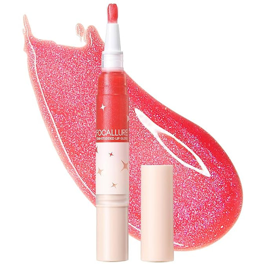 FOCALLURE Glitter Lip Gloss,High Shine Shimmer Lipstick,Long Lasting Plumping Lipgloss,Hydrating,Moisturizing,Non-Sticky and Lightweight Formula for Lip Color,Daja Vu