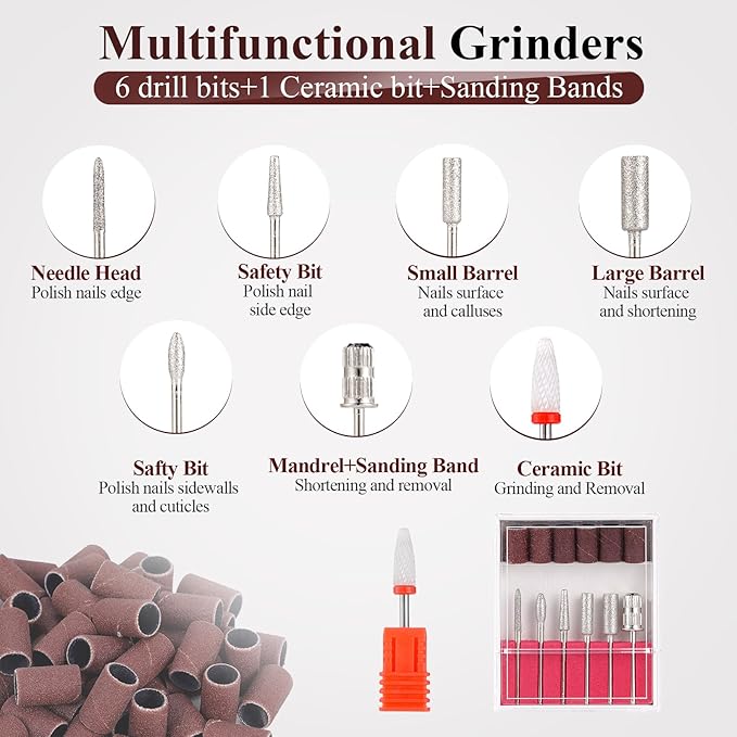 Rechargeable 35000rpm electric nail drill