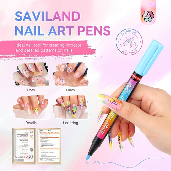 Saviland nail art pens set: