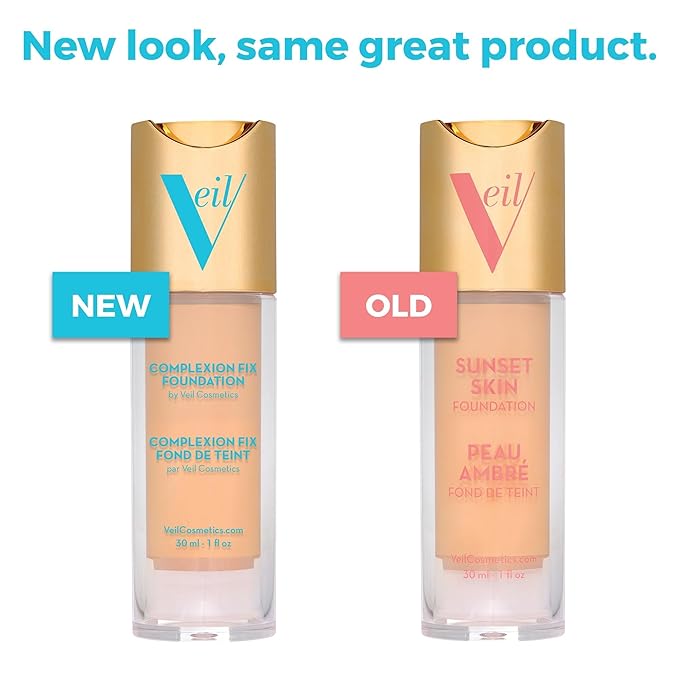 Veil Cosmetics Complexion Fix Liquid Foundation – Buildable Medium Gold) 3G