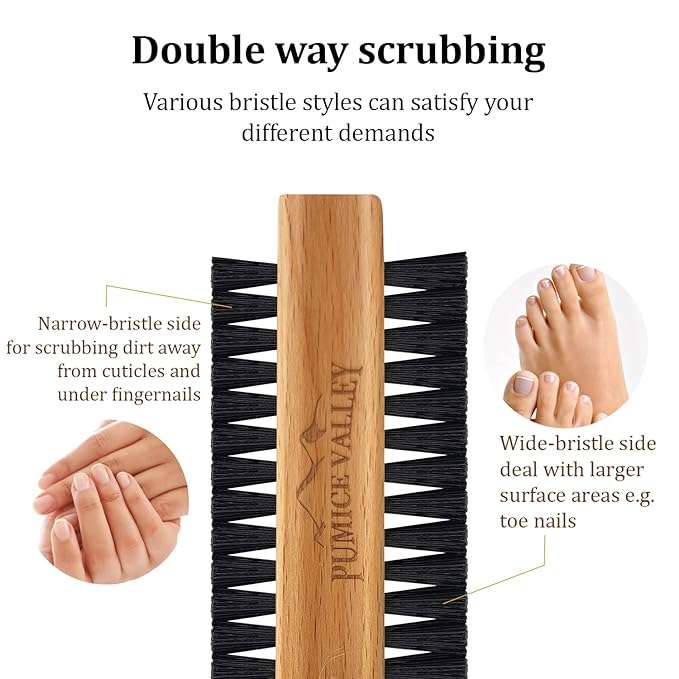 Wooden cleaning finger nail brush