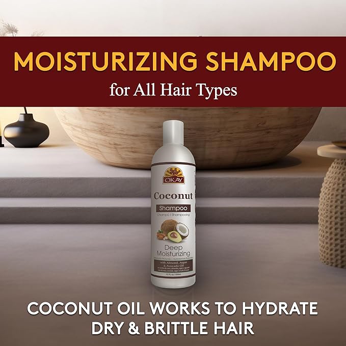 OKAY COCONUT OIL DEEP MOISTURIZING SHAMPOO 12oz / 355ml