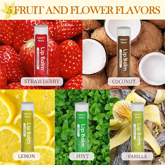 5 Pack Lip Balm Natural Lip