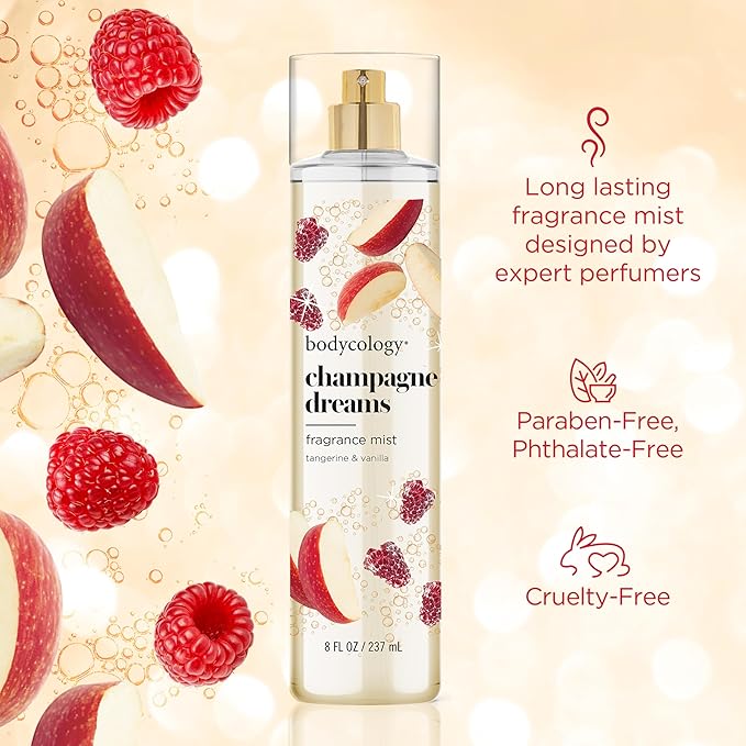 Bodycology Long-Lasting Fragrance Body Mist, Champagne Dreams, 8 fl oz