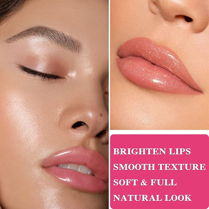 6 PCS Clear Glass Hydrating Lip Women,Lip