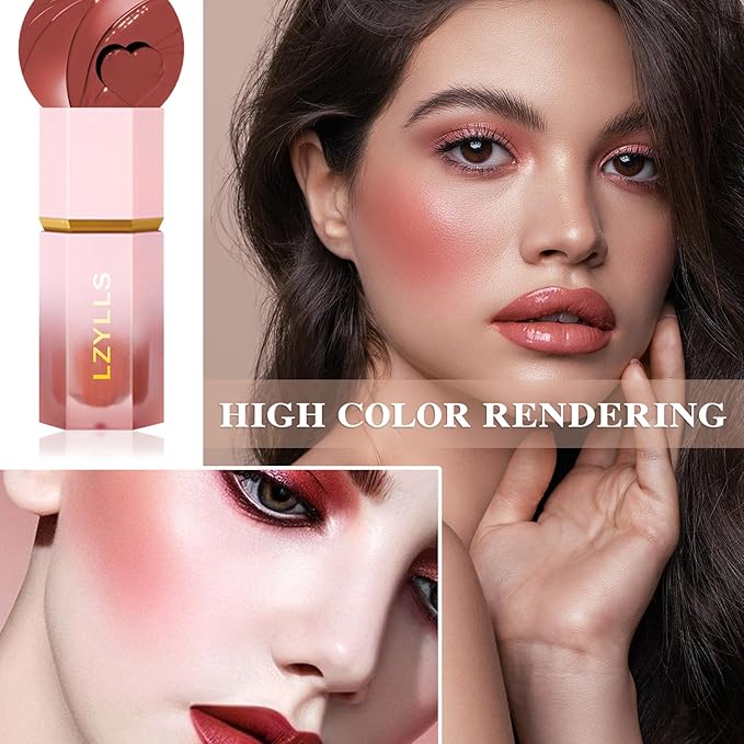 Cream Blush Stick with Brush,Waterproof Multi Cream Blush Skin C1