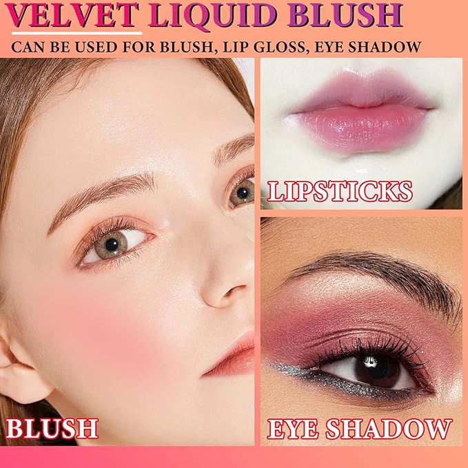 Matte Soft Liquid Blush,Waterproof Long Lasting Moisturizing Velvet Blushes Makeup（#01）