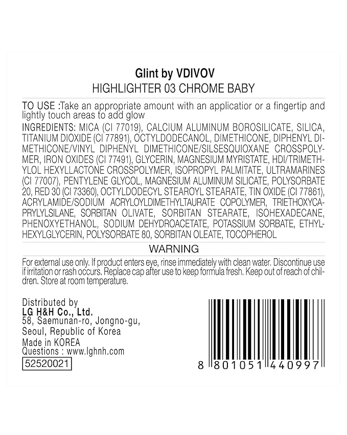 Glint Dewy Highlighter (Chrome Baby, 0.08oz) - Luminous 0.08oz