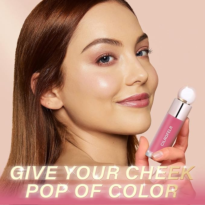 Cilrofelr Dewy Liquid Blush, Soft Cream Liquid Blush Coral Red)
