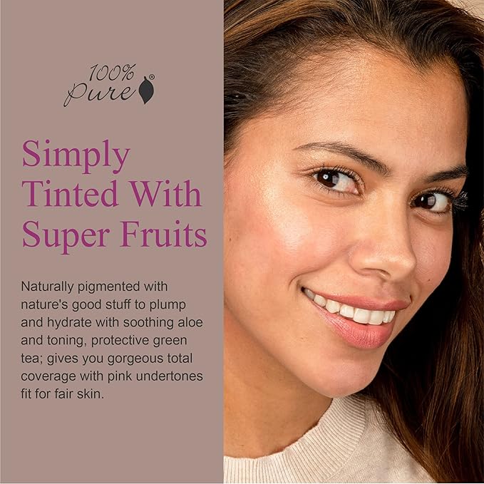 100% PURE Water Foundation Full Coverage Hydrating Makeup, Fl Oz