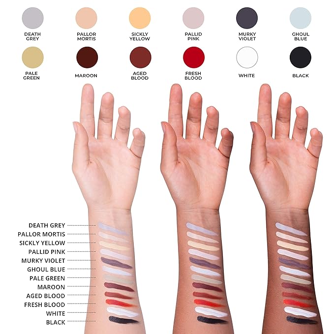 12-Color Death FX Cream Palette, Professional Quick Drying
