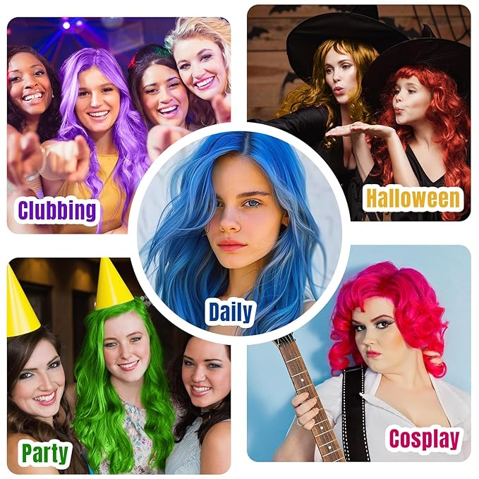 Permotary 6 Colors Temporary Hair