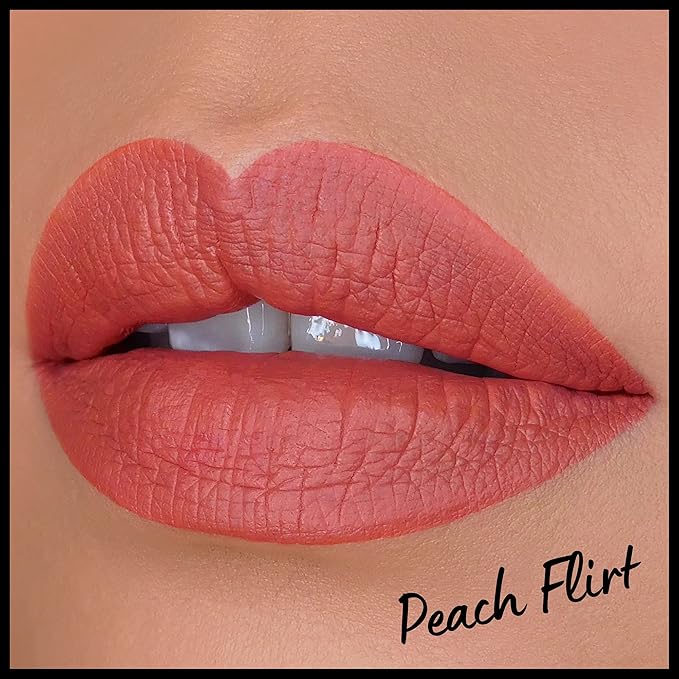 NYX PROFESSIONAL MAKEUP Lip Lingerie XXL Matte Liquid Lipstick - Peach Flirt (Orange Peach) (Pack of 2)