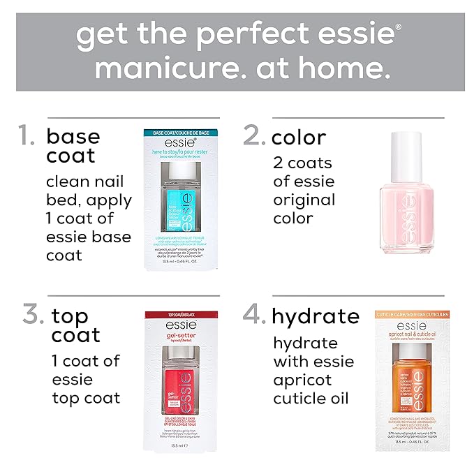 essie Gel Setter Nail Polish Kit, Aqua Blue Nail Polish + Top Coat, In-The-Cabana, 0.46 oz each