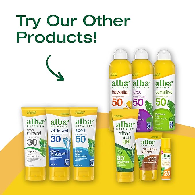 Alba Botanica Aloe Vera Lotion for Skin, Soothing After Sun Treatment for Face and Body, Made with Purity Certified 80% Aloe Vera Gel Formula, 8 fl. oz. Tube (Pack of 2)