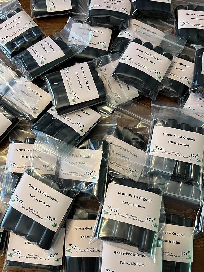 Beef Tallow Lip Balm 100% Grass Black