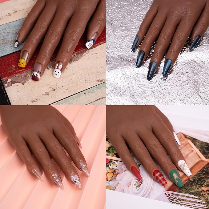 Silicone nail practice hand for