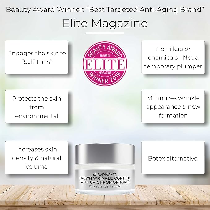 Frown Wrinkle Control with UV Chromophores