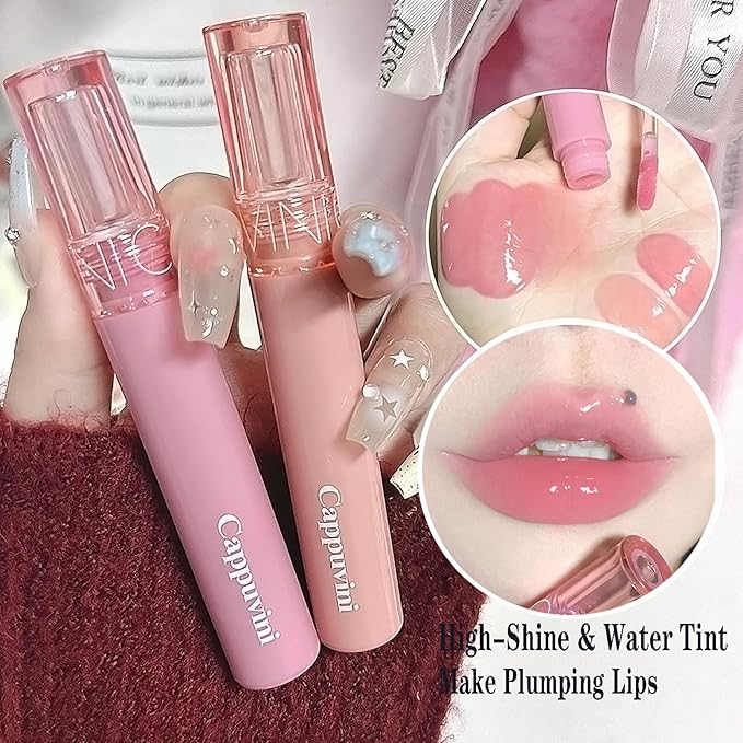 6 Colors Glasting Color Gloss, Lip-Plumping, Glossy, Natural Glasting