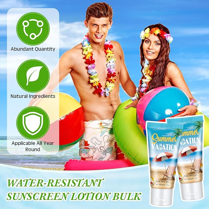 36 Pcs Mini Aloe Vera Gel Travel Size Bulk for Summer Vacation Party 1oz After Sun Aloe Vera Gel Sunburn Relief Hydrating Face Body Moisturizer Cream for Gifts Summer Party Supplies