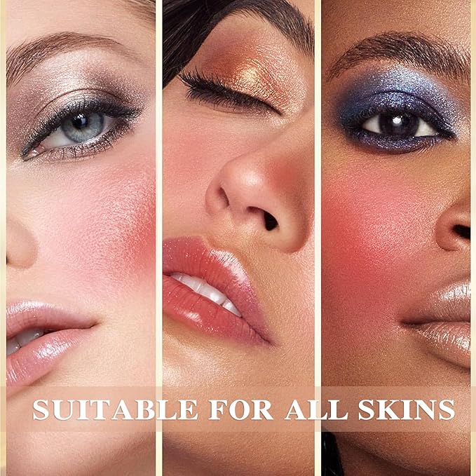 Cream Blush Stick with Brush,Waterproof Multi Cream Blush Skin C6