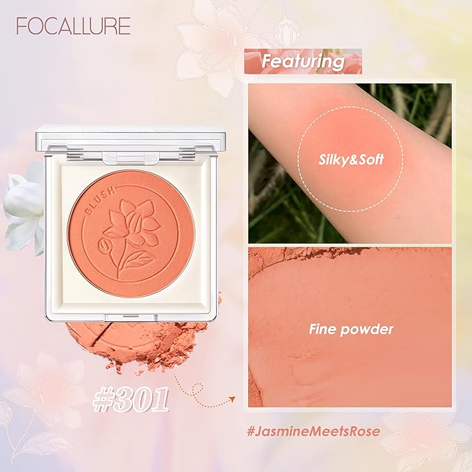 FOCALLURE Powder Palette Blush, Matte Mineral Blush Powder, Blendable, #402
