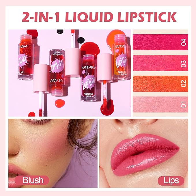 AWCCXMYM 2Pcs Lip Stain Lip Tint Stain Nude Gloss