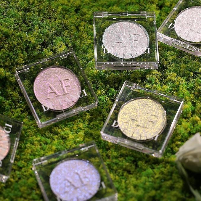 Highlighter Makeup Palette, Long Lasting New Formula, Translucent Purple Shimmer