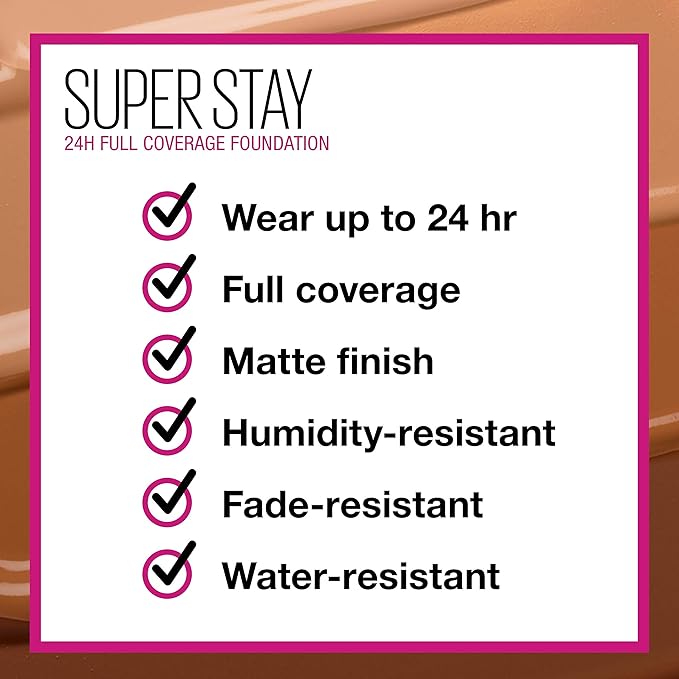 Maybelline New York Foundation, Superstay 24 Hour Longlasting 20, Cameo 30 ml