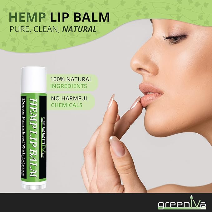 GreenIVe Hemp Lip Balm, Vegan, Omegas Hydrating