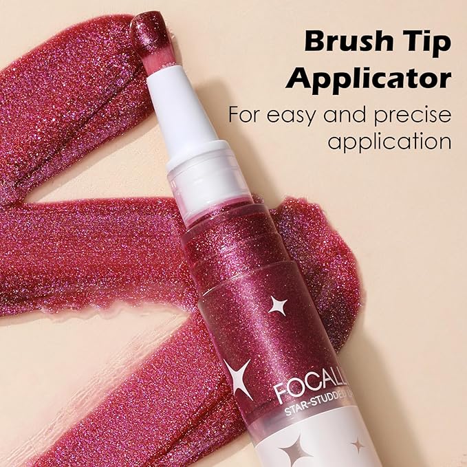 FOCALLURE Glitter Lip Gloss,High Shine Shimmer Lipstick,Long Lasting Plumping Lipgloss,Hydrating,Moisturizing,Non-Sticky and Lightweight Formula for Lip Color,Serendipity Berry