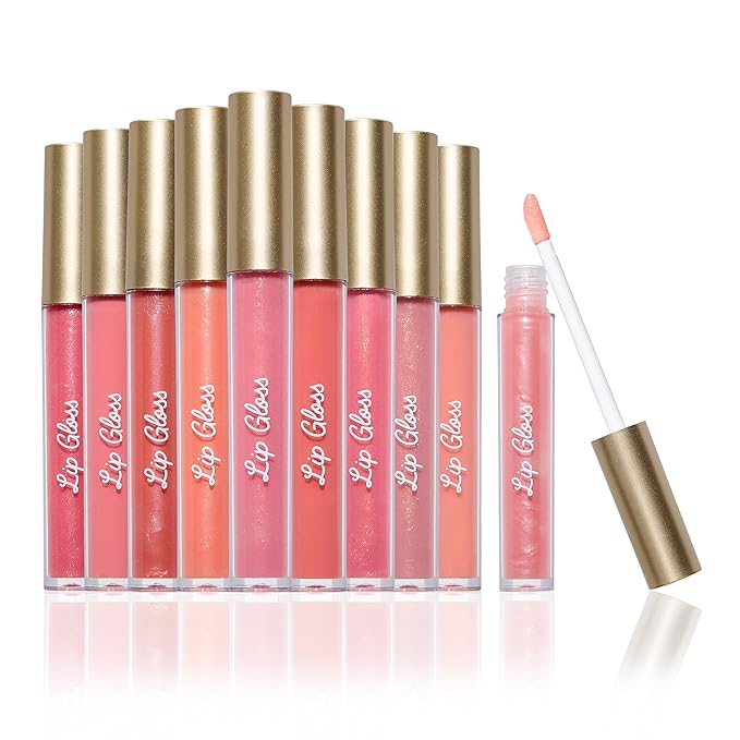 Beauty Concepts Lip Gloss Collection – Shimmering, Glossy Lip Makeup Set for a Radiant Finish, Pink and Neutral