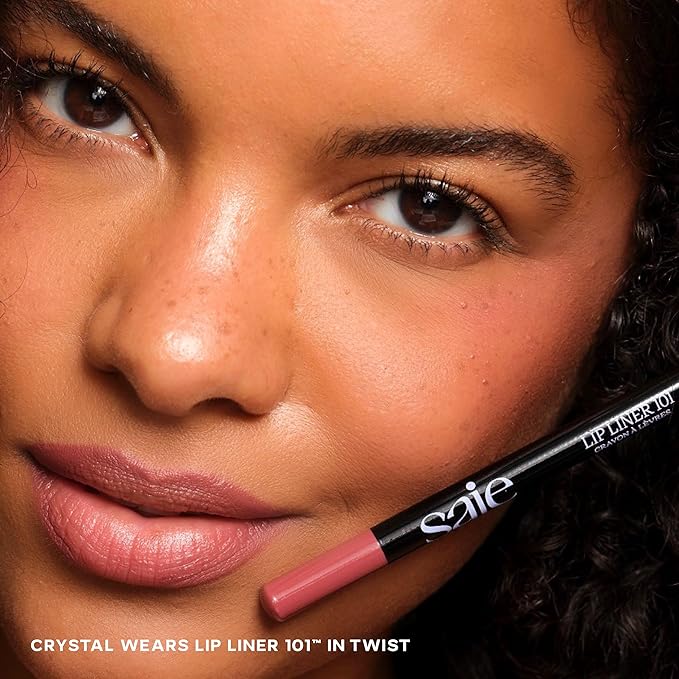 Saie Lip Liner 101 - Lip Pencil Made with a Creamy, Soft Matte Formula for a Naturally Framed or Fully Filled Look - Supercharged with Shea Butter & Jojoba Oil - Twist (.05 oz)