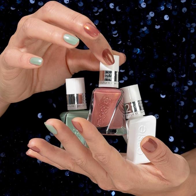 essie gel couture long-lasting nail polish, vegan, be dazzled, rose, multi-faceted, 0.46 fl oz