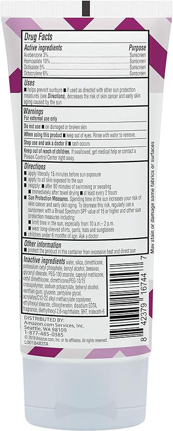 Amazon Brand - Solimo Sheer Face Sunscreen SPF 30, Reef Friendly (Octinoxate & Oxybenzone Free), 3.0 Fluid Ounce (Pack of 2)