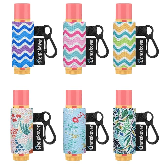 6 Pack Compact Clip-On Chapstick Holder Large