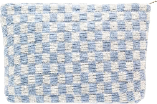 Pazimiik knit checkered makeup bag