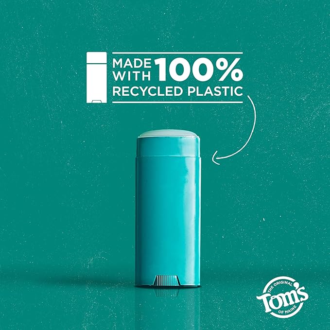 Tom's of Maine Wild Lavender Aluminum Free Natural Deodorant For Women & Men | Goes on Clear | Odor & Wetness Protection | Naturally Derived and Moisture-Locking Ingredients | 3.25 oz (2 Pack)