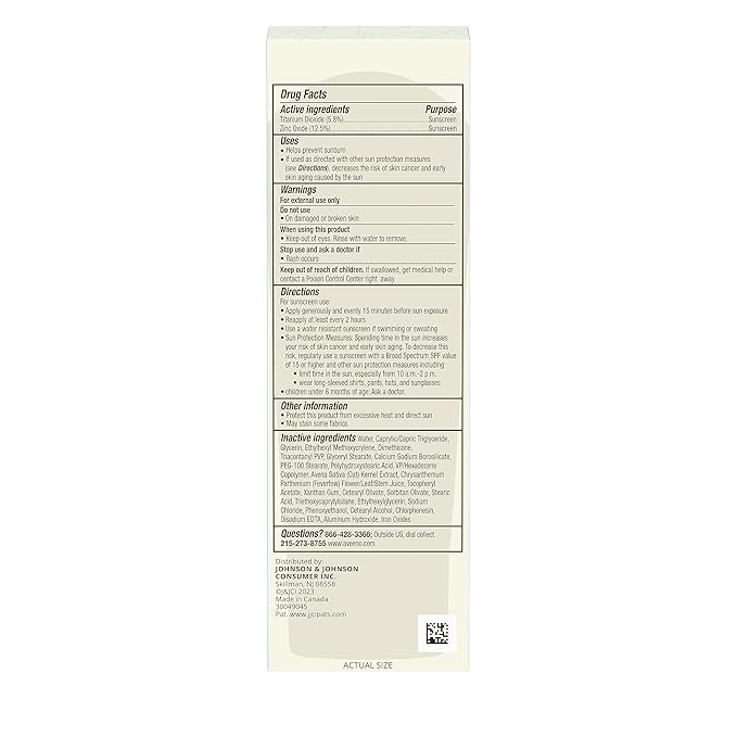 Aveeno Calm + Restore Daily Moisturizer Mineral Sunscreen with Broad Spectrum SPF 30, Lightweight All Day Moisture + UVA/UVB Sun Protection for Sensitive Skin, Fragrance Free, 1.7 fl. Oz